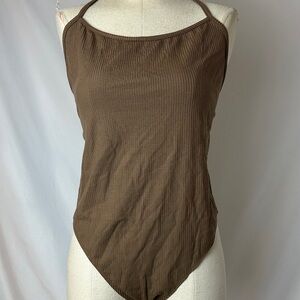 OZMA Chocolate Ribbed Bodysuit